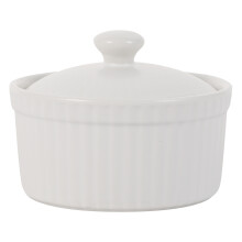 2 Count Ceramic Baking Bowl Porcelain Ramekins With Lids Bakeware