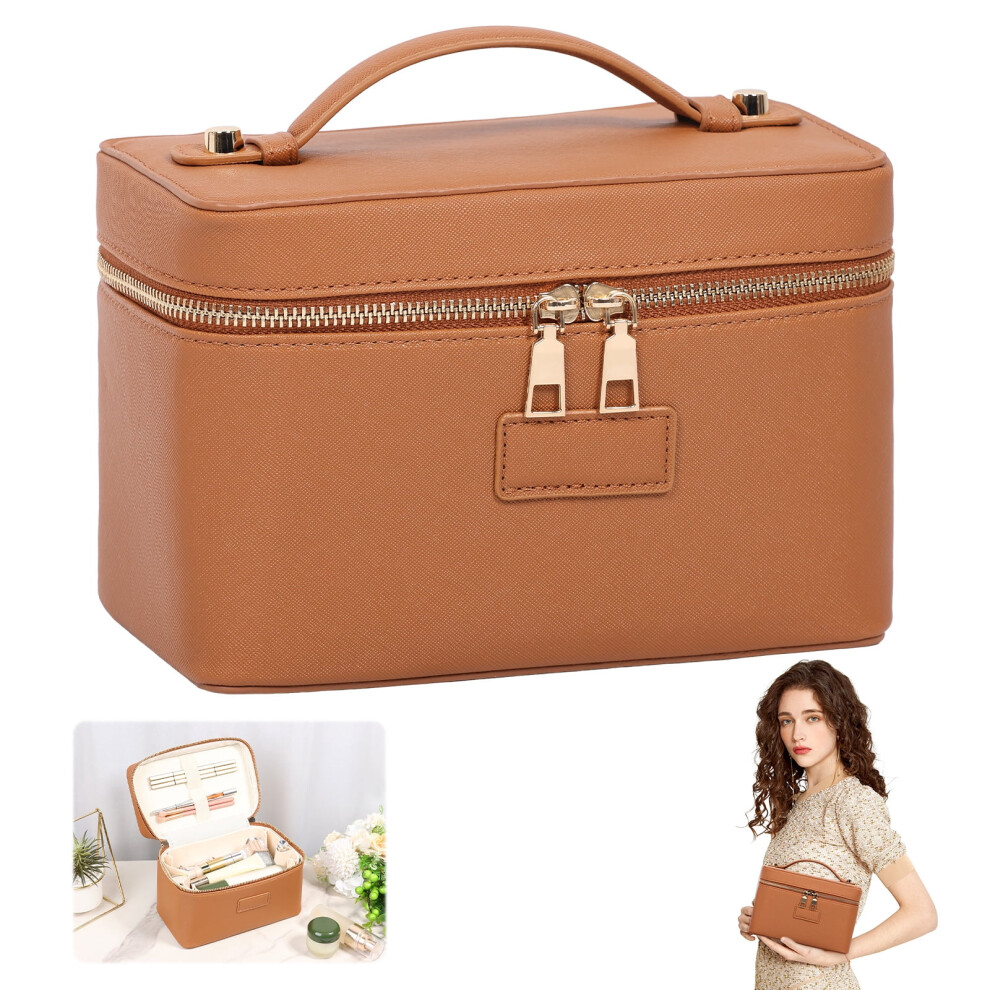 Makeup Bag PU Polyester Travel Toiletry Organizer with