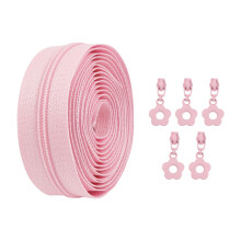 Nylon Coil Zippers Multifunctional Lightweight Accessories with 5 Zipper Sliders Pink