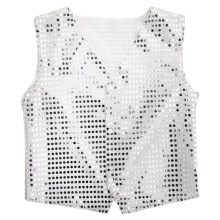 AWZXDE Boys Sequin Vest Performance For Modern Dance Recital Stage Show Party Celebration And Boys Vest Apparel White,15-16 Years