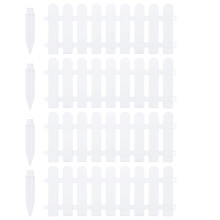 12Pcs White Plastic Garden Fence Edging Decorative Fence for Lawns