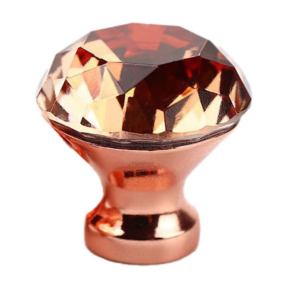Crystal Glass Cabinet Knobs Rose Gold Finish 10Pcs 900223734693