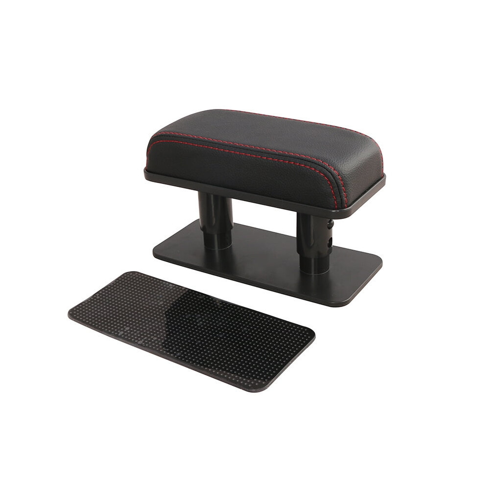 Car Armrest Pad, Left Elbow Support, General Leather Booster Pad, Central Armrest Box, Adjustable Armrest ( Line) Black/Red 9448990645435