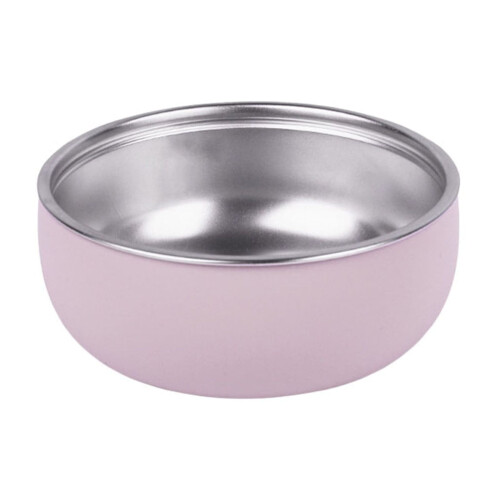 Tigela de aço inoxidável para bebê com ventosa e capa de silicone.