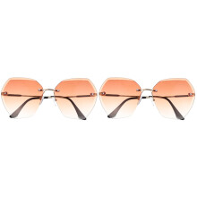 2Pcs Stylish Party Sunglasses Funny Rimless Eyeglasses for Decor
