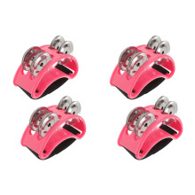 4Pcs Foot Tambourine Pink Musical Toy for Kids Rhythm and Performance