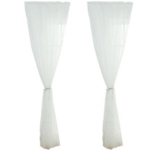 Chic Star Pattern Short Curtains White 1set