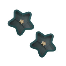 2Pcs Green Plastic Multi-Grids Candy Shaped Food Storage