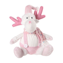 Julepynt Rosa Sittende Paljett Tegneseriedukke Anheng, Glitrende Julefest Scene Kle Opp, C