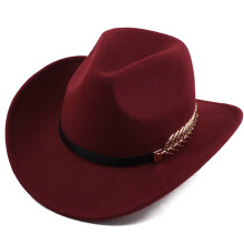 Cowboyhat med bred skygge, vinfarvet, 1-pak