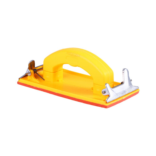 Multi Purpose Sandpaper Holder Ergonomic Handle Yellow 1Pack for General Users Surface Preparation Woodworking
