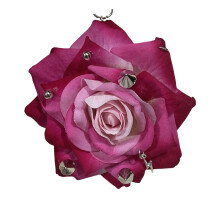 Studded Floral Keychain For Women Trendy Rose Pattern Accent Charm Decorative Gift For Birthdays Anniversaries