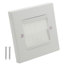 Flush Brush Wall Plate Single Gang Wall Outlet Cable Entry Plate Cable Passthrough Wall Outlet Cable Entry Covers