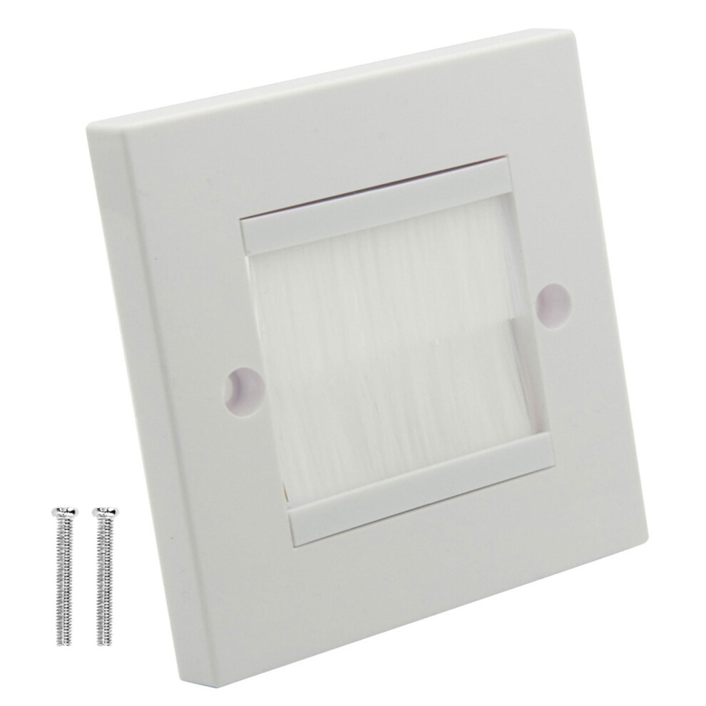 Flush Brush Wall Plate Single Gang Wall Outlet Cable Entry Plate Cable Passthrough Wall Outlet Cable Entry Covers 9313598184924