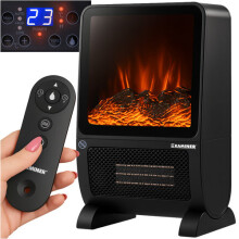 Elektrisk varmeovn med 3D-flammeeffekt, 2000 W, fjernkontroll