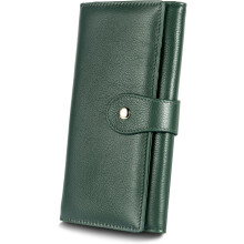 Women's RFID Blocking Wallet Genuine Leather Large Capacity