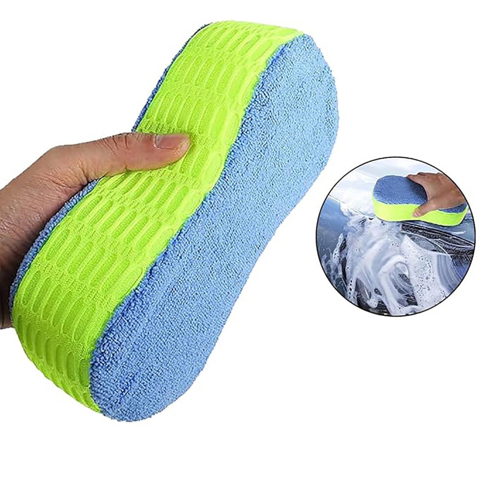 High-Density 8-Shaped Car Wash Sponge - Extra Large 8.27"X4.53" Double-Sided Mesh Sponge For Auto Detailing, Ceramic Wax & Household Cleaning 9496895217936