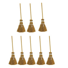 Pamingono 8Pcs Mini Craft Brooms for DIY Scene Model Fairy Tale Atmosphere Decorative Broom