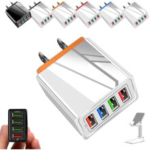 Încărcător, hub cu 4 porturi Quick Charge 3.0, control al temperaturii și încărcare rapidă, compatibil cu toate telefoanele și dispozitivele