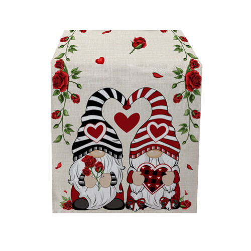 Red Valentine's Day table flag for wedding decor, 1 pc