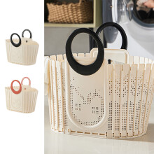 Foldable Laundry Basket – Mesh, Breathable, Portable Handle, Compact & Collapsible | Compatible with Home, Bathroom, Camping | Durable