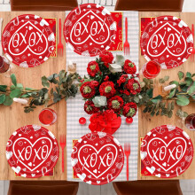 Valentijnsdag papieren bordjes – 20 stuks, ovaal, meerkleurig