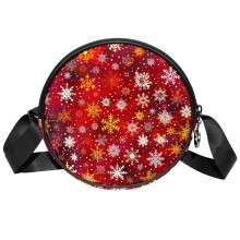 Kleine Umhängetasche mit roten Schneeflocken für Damen, lässige Reisetasche, Schultertasche