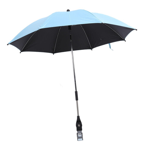 85 cm justerbart solskydd för barnvagn, UV-skyddande, klämbart, bärbart, blått
