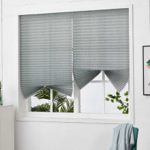 5.91" Polyester Pleated Paper Shades, Gray, 90cm x 150cm