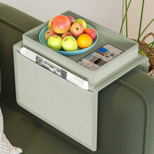 Sofa Armrest Organizer with Pockets – Bedside Caddy for Remote & Phone, Fabric Hanging Pocket for Couch/Chair, Compatible with Most Sofas
