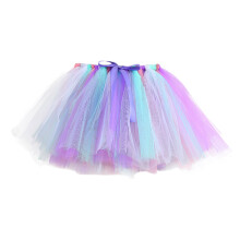 AWZXDE Kids Girls Holiday Color Block Tutu Tulle Skirt For Girls Carnival Ballet Dance Party Performance Skirt Light Blue