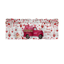 Valentine's Day Kitchen Printed Curtain Fabric Simple Love Decoration Bedroom Finished Curtains Valentine's Day Window Decorations