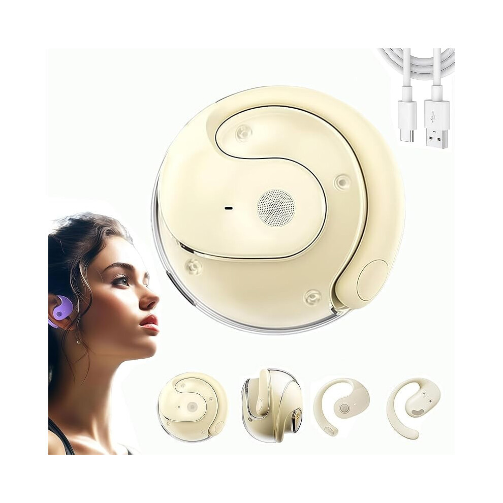 2025 Ai Translator Earbuds, Wireless Ows Bluetooth 5.4, Hifi Stereo, 36H Playtime, Portable Case With Lanyard (Beige) Beige 9496895218810
