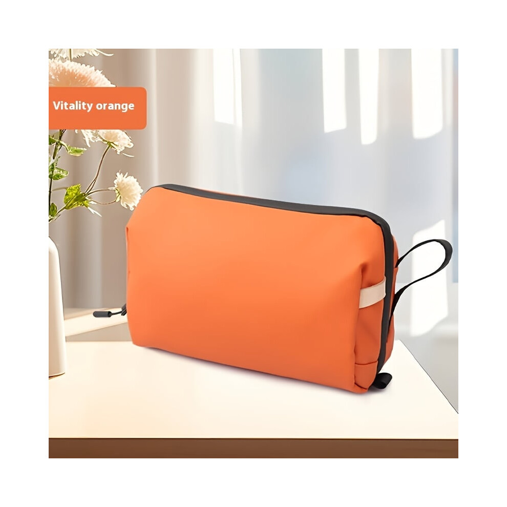 Black Compact Travel Makeup Bag - Premium Toiletry Organizer With Dry And Wet Separation