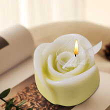 Rose Candle | Flower Candle Gift | Home Decoration, Relaxing Scented Jar, Wedding Decor, Romantic Present, Long-Burning Rose Scent