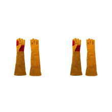 RTew 23.6" Long Sleeve Leather Welding Gloves, Heat & Wear Resistant, Fire/Barbecue/Stove Gloves – Compatible with Men, Dad, Husband