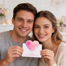 10-Pack 3D Valentine's Day Heart Greeting Cards with Envelopes, Thank You & Blessing Design – Pink