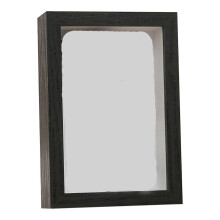Boîte à souvenirs 6x4 pouces avec cadre et vitrine pour photos, souvenirs, médailles, bois et verre - Porte à charnières, présentoir