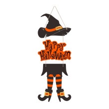 Semn de ușă din lemn pentru coroană de vrăjitoare de Halloween, 1 bucată