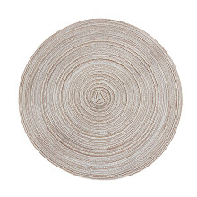 Washable Woven Placemats for Dining Table, Easy Clean, Set of 4, Round, Outdoor & Indoor Use, with Storage