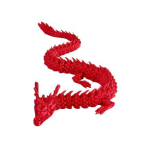 Figurine de dragon rouge foncé de 45 cm, imprimée en 3D, 1 pièce. Artisanat, figurines créatives faites main, cadeau, dragon chinois polyvalent.