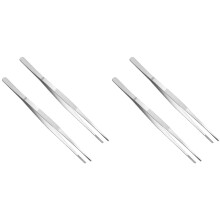 Stainless Steel Tweezer Tongs Serrated Tip 12 Inch 4PCS