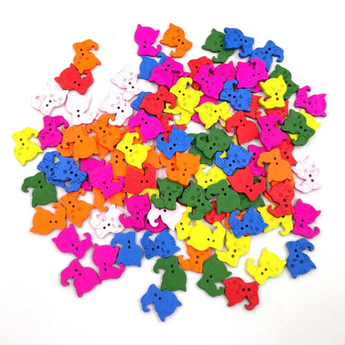 100Pcs Assorted Color Cute Buttons for Crafters and Sewing Projects with Knitting