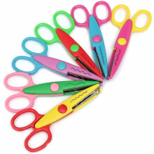 5" 6 Pcs/Set Paper Craft Scissors Various Cutting Patterns Curved Edges DIY Decorative Scissor for Scrapbook Album Photos ( Random Style )
