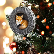 Ornement de Noël 3D en acrylique représentant un animal de la forêt, pendentif à suspendre sur le thème des bois pour sapin de Noël et
