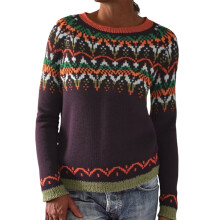 Pull en maille pour femme, coupe ample et décontractée, imprimé géométrique, col rond, idéal pour l'hiver, l'automne et le printemps.