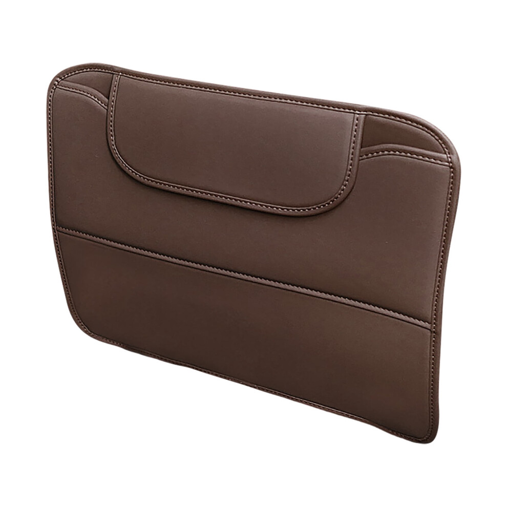 Seat Kick Mat Rear Seat Protective Pad With Scratch & Storage Pockets Dirt Scratches Interior Brown