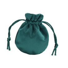 Drawstring Jewelry Bag, Party Favors, Jewelry Storage Organizer, Velvet Gift Bag Deep Green 6.5x8.5cm