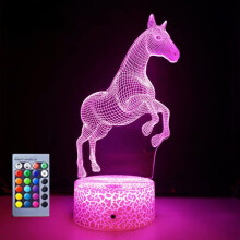 3D nočné svetlo s koňom, stolový stôl, optické ilúzie, lampy, 16 farieb, meniace sa svetlá, LED stolová lampa, vianočná domáca láska,