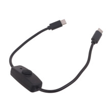 Cabo USB-C com interruptores de carregamento, USB-C para USB-C, cabo rápido tipo C de 15 W com interruptores liga/desliga para celular.
